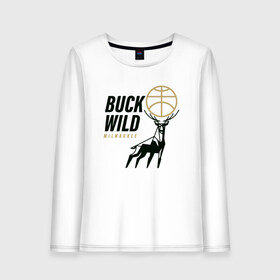 Женский лонгслив хлопок с принтом Buck Wild в Екатеринбурге, 100% хлопок |  | antetokounmpo | basketball | bucks | giannis | milwaukee | mvp | nba | sport | streetball | адетокумбо | бакс | баскетбол | игра | милуоки | мяч | нба | олень | спорт | стритбол | тренер | чемпион | янис