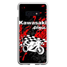 Чехол для Samsung S10E с принтом KAWASAKI NINJA / КАВАСАКИ в Екатеринбурге, Силикон | Область печати: задняя сторона чехла, без боковых панелей | Тематика изображения на принте: kawasaki | motorcycle | motosport | ninja | racing | speed | sport | байк | гонки | двигатель | кавасаки | мото | мотокросс | мотоспорт | мототриал | мотоцикл | нинзя. | скорость | спорт