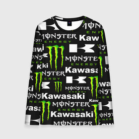 Мужской лонгслив 3D с принтом KAWASAKI X MONSTER ENERGY в Екатеринбурге, 100% полиэстер | длинные рукава, круглый вырез горловины, полуприлегающий силуэт | Тематика изображения на принте: kawasaki | monster energy | motorcycle | motosport | racing | speed | sport | байк | гонки | двигатель | кавасаки | монстер энерджи. | мото | мотокросс | мотоспорт | мототриал | мотоцикл | скорость | спорт