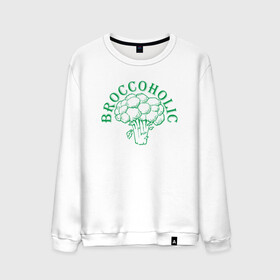 Мужской свитшот хлопок с принтом Broccoholic в Екатеринбурге, 100% хлопок |  | green | greenpaece | nature | sport | vegan | yoga | веган | вегетарианец | гринпис | еда | животные | жизнь | здоровье | зеленый | йога | мир | овощи | пища | планета | природа | растение | спорт | тело | фрукты