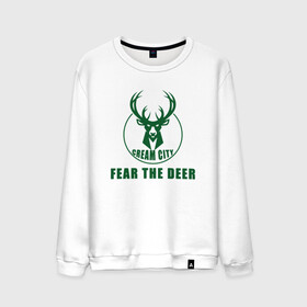 Мужской свитшот хлопок с принтом Fear The Deer в Екатеринбурге, 100% хлопок |  | antetokounmpo | basketball | bucks | giannis | milwaukee | mvp | nba | sport | streetball | адетокумбо | бакс | баскетбол | игра | милуоки | мяч | нба | олень | спорт | стритбол | тренер | чемпион | янис