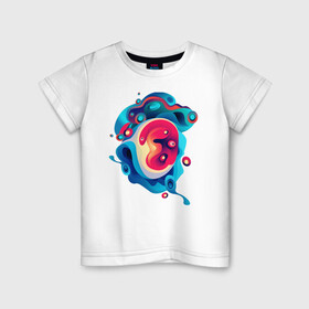 Детская футболка хлопок с принтом Зарождение жизни в Екатеринбурге, 100% хлопок | круглый вырез горловины, полуприлегающий силуэт, длина до линии бедер | abstractio | абстракция | абстрогирование | кривые | неопознанное | пятно | эмбрион
