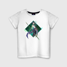 Детская футболка хлопок с принтом Xiao в Екатеринбурге, 100% хлопок | круглый вырез горловины, полуприлегающий силуэт, длина до линии бедер | anime | game | genshin | genshin impact | impact | xiao | аниме | игра | сяо