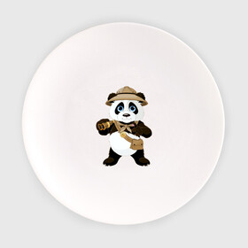Тарелка с принтом Панда путешественница  в Екатеринбурге, фарфор | диаметр - 210 мм
диаметр для нанесения принта - 120 мм | бинокль | животное | маленькая панда | медвежонок | панда | панда путешественница | путешественник | черно белый медведь | экспедитор