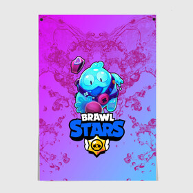 Постер с принтом BRAWL STARS SQUEAK: СКВИК. в Екатеринбурге, 100% бумага
 | бумага, плотность 150 мг. Матовая, но за счет высокого коэффициента гладкости имеет небольшой блеск и дает на свету блики, но в отличии от глянцевой бумаги не покрыта лаком | brawl stars | leon | sally leon | shark | werewolf leon | акула | бравл старс | оборотень | сквик squeak