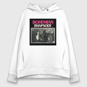 Женское худи Oversize хлопок с принтом Bohemian rapsody в Екатеринбурге, френч-терри — 70% хлопок, 30% полиэстер. Мягкий теплый начес внутри —100% хлопок | боковые карманы, эластичные манжеты и нижняя кромка, капюшон на магнитной кнопке | Тематика изображения на принте: alternative | metall | music | queen | qween | rock | альтернатива | квин | куин | металл | музыка | роджер тейлор | рок | фредди меркьюри