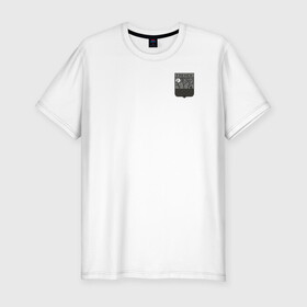 Мужская футболка хлопок Slim с принтом Герб города Тленск в Екатеринбурге, 92% хлопок, 8% лайкра | приталенный силуэт, круглый вырез ворота, длина до линии бедра, короткий рукав | бзсхднст | герб | сувенир | тлен | туризм