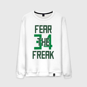 Мужской свитшот хлопок с принтом Fear The Freak 34 в Екатеринбурге, 100% хлопок |  | antetokounmpo | basketball | bucks | giannis | milwaukee | mvp | nba | sport | streetball | адетокумбо | бакс | баскетбол | игра | милуоки | мяч | нба | олень | спорт | стритбол | тренер | чемпион | янис