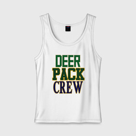 Женская майка хлопок с принтом Deer Pack Crew в Екатеринбурге, 95% хлопок, 5% эластан |  | antetokounmpo | basketball | bucks | giannis | milwaukee | mvp | nba | sport | streetball | адетокумбо | бакс | баскетбол | игра | милуоки | мяч | нба | олень | спорт | стритбол | тренер | чемпион | янис