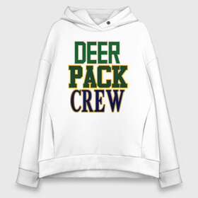 Женское худи Oversize хлопок с принтом Deer Pack Crew в Екатеринбурге, френч-терри — 70% хлопок, 30% полиэстер. Мягкий теплый начес внутри —100% хлопок | боковые карманы, эластичные манжеты и нижняя кромка, капюшон на магнитной кнопке | Тематика изображения на принте: antetokounmpo | basketball | bucks | giannis | milwaukee | mvp | nba | sport | streetball | адетокумбо | бакс | баскетбол | игра | милуоки | мяч | нба | олень | спорт | стритбол | тренер | чемпион | янис