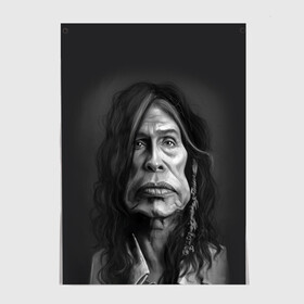 Постер с принтом Steven Tyler | AEROSMITH (Z) в Екатеринбурге, 100% бумага
 | бумага, плотность 150 мг. Матовая, но за счет высокого коэффициента гладкости имеет небольшой блеск и дает на свету блики, но в отличии от глянцевой бумаги не покрыта лаком | aerosmith | rock | steven tyler | айросмит | блюз рок | брэд уитфорд | глэм метал | глэм рок | джо перри | джоуи крамер | музыка | рок | рок н ролл | стивен тайлер | том хэмилтон | хард рок