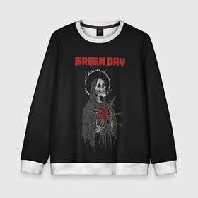 Детский свитшот 3D с принтом GreenDay | ГринДей | Poster (Z) в Екатеринбурге, 100% полиэстер | свободная посадка, прямой крой, мягкая тканевая резинка на рукавах и понизу свитшота | billie joe armstrong | greenday | rock | альтернативный | билли джо армстронг | гриндей | зеленый день | майк дёрнт | музыка | панк рок | поп панк | рок | тре кул