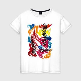 Женская футболка хлопок с принтом Message в Екатеринбурге, 100% хлопок | прямой крой, круглый вырез горловины, длина до линии бедер, слегка спущенное плечо | арт | граффити | краска | маркер | надпись