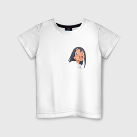 Детская футболка хлопок с принтом nagatoro в Екатеринбурге, 100% хлопок | круглый вырез горловины, полуприлегающий силуэт, длина до линии бедер | Тематика изображения на принте: nagatoro | аниме | любовь | нагаторо | не издевайся надо мной нагаторо | тян | школьница
