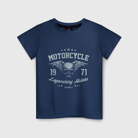 Детская футболка хлопок с принтом MOTORCYCLE 1971 в Екатеринбурге, 100% хлопок | круглый вырез горловины, полуприлегающий силуэт, длина до линии бедер | moto | motorcycle | байк | байкерам | байкеру | гонщик | мото | мотокросс | мотоцикл | мотоциклы | спорт байк | спортбайк | транспорт