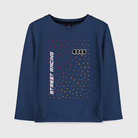 Детский лонгслив хлопок с принтом Audi - Racing в Екатеринбурге, 100% хлопок | круглый вырез горловины, полуприлегающий силуэт, длина до линии бедер | audi | auto | logo | moto | pro | quattro | racing | sport | symbol | авто | автомобильные | ауди | кватро | лого | логотип | логотипы | марка | мото | символ | спорт | шильдик