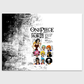 Поздравительная открытка с принтом Пираты Соломенной Шляпы One Piece в женском образе  в Екатеринбурге, 100% бумага | плотность бумаги 280 г/м2, матовая, на обратной стороне линовка и место для марки
 | anime | manga | monkey d. luffy | one piece | аниме | большой куш | ван пис | вон пис | гол д. роджер | кайдо | король пиратов | луфи | луффи | манга | манки д. луффи | нами | нико робин | пират | портгас д. эйс | ророноа зоро