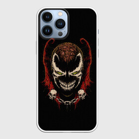 Чехол для iPhone 13 Pro Max с принтом Spawn профиль в Екатеринбурге,  |  | al simmons | antihero | chain | comics | evil | hell | skull | smile | spawn | ад | антигерой | зло | комиксы | отродье | спаун | улыбка | цепь | череп | эл симмонс