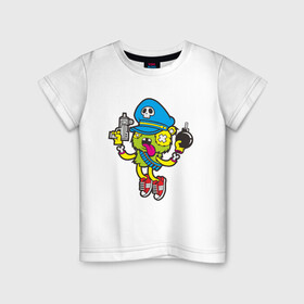 Детская футболка хлопок с принтом Crazy Bomberman в Екатеринбурге, 100% хлопок | круглый вырез горловины, полуприлегающий силуэт, длина до линии бедер | bomberman | crazy | бомба | бомбермен | бомбермэн | оружие