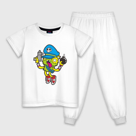 Детская пижама хлопок с принтом Crazy Bomberman в Екатеринбурге, 100% хлопок |  брюки и футболка прямого кроя, без карманов, на брюках мягкая резинка на поясе и по низу штанин
 | bomberman | crazy | бомба | бомбермен | бомбермэн | оружие