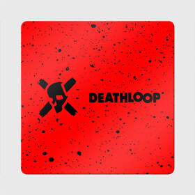 Магнит виниловый Квадрат с принтом Deathloop - Skull - Paint в Екатеринбурге, полимерный материал с магнитным слоем | размер 9*9 см, закругленные углы | death | deathloop | game | games | loop | paint | skull | брызги | дэслуп | дэт | дэтлуп | знак | игра | игры | краска | лого | луп | мертвая | пелтя | символ