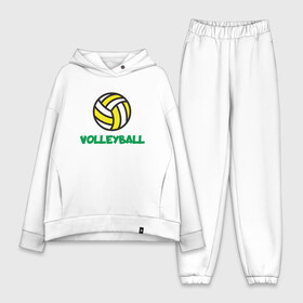 Женский костюм хлопок Oversize с принтом Game Volleyball в Екатеринбурге,  |  | ball | beach | game | sport | volley | volleyball | волейбол | волейболист | волейболистка | гол | игра | игрок | мяч | площадка | пляж | пляжный | победа | сетка | спорт | тренер | чемпион