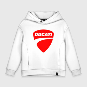 Детское худи Oversize хлопок с принтом DUCATI ДУКАТИ ЭМБЛЕМА в Екатеринбурге, френч-терри — 70% хлопок, 30% полиэстер. Мягкий теплый начес внутри —100% хлопок | боковые карманы, эластичные манжеты и нижняя кромка, капюшон на магнитной кнопке | Тематика изображения на принте: ducati | moto | motocycle | racing | sport | дукати | мото | мотоспорт | мотоцикл | рейсинг | спорт