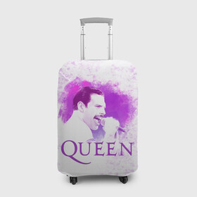 Чехол для чемодана 3D с принтом Freddie Mercury | Queen (Z) в Екатеринбурге, 86% полиэфир, 14% спандекс | двустороннее нанесение принта, прорези для ручек и колес | freddie mercury | music | queen | брайан мэй | глэм рок | джон дикон | квин | королева | музыка | поп рок | роджер тейлор | фредди меркьюри | хард рок