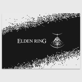 Поздравительная открытка с принтом Elden Ring - Spray в Екатеринбурге, 100% бумага | плотность бумаги 280 г/м2, матовая, на обратной стороне линовка и место для марки
 | Тематика изображения на принте: action | elden | game | games | playstation | ring | rpg | игра | игры | краска | плейстейшн | ринг | рпг | спрей | экшн | элден
