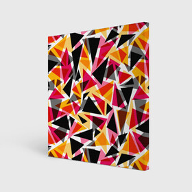 Холст квадратный с принтом Разноцветные треугольники в Екатеринбурге, 100% ПВХ |  | Тематика изображения на принте: абстрактный | геометрические фигуры | геометрический узор | желтый | красный | полигональный | разноцветный | треугольники | черный