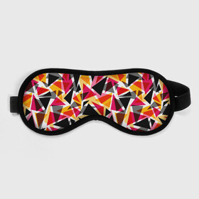 Маска для сна 3D с принтом Разноцветные треугольники в Екатеринбурге, внешний слой — 100% полиэфир, внутренний слой — 100% хлопок, между ними — поролон |  | абстрактный | геометрические фигуры | геометрический узор | желтый | красный | полигональный | разноцветный | треугольники | черный