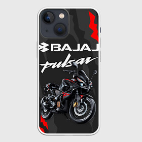 Чехол для iPhone 13 mini с принтом BAJAJ PULSAR   БАДЖАДЖ ПУЛЬСАР в Екатеринбурге,  |  | avenger. | bajaj | boxer | dominar | motorcycle | motosport | pulsar | racing | speed | sport | баджадж | байк | гонки | двигатель | мото | мотокросс | мотоспорт | мототриал | мотоцикл | скорость | спорт