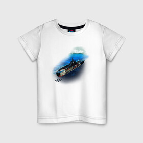 Детская футболка хлопок с принтом Подводная лодка в Екатеринбурге, 100% хлопок | круглый вырез горловины, полуприлегающий силуэт, длина до линии бедер | день вмф | иллюстрация | лодка | море | моряк | подводник