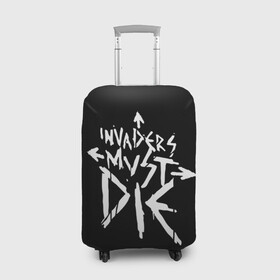 Чехол для чемодана 3D с принтом Invaders must die в Екатеринбурге, 86% полиэфир, 14% спандекс | двустороннее нанесение принта, прорези для ручек и колес | alternative | dj | electo | music | prodigy | альтернатива | музыка | продиджи | продижи | электроника