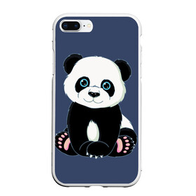 Чехол для iPhone 7Plus/8 Plus матовый с принтом Милая Панда (Sweet Panda) в Екатеринбурге, Силикон | Область печати: задняя сторона чехла, без боковых панелей | animals | beast | panda | глаза | детям | животные | звери | лапки | милые | мульт | панда | растения | цветы | эвкалипт
