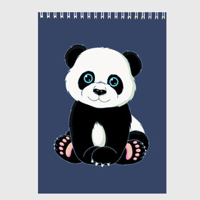 Скетчбук с принтом Милая Панда (Sweet Panda) в Екатеринбурге, 100% бумага
 | 48 листов, плотность листов — 100 г/м2, плотность картонной обложки — 250 г/м2. Листы скреплены сверху удобной пружинной спиралью | animals | beast | panda | глаза | детям | животные | звери | лапки | милые | мульт | панда | растения | цветы | эвкалипт