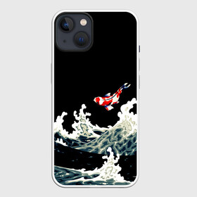 Чехол для iPhone 13 с принтом Карп Кои Волна Япония Рыба в Екатеринбурге,  |  | fish | japan | koi | ocean | sea | style | waves | аниме | вода | волны | животные | иероглифы | карпы | кои | культура | море | надпись | океан | рыбы | стиль | япония
