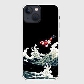 Чехол для iPhone 13 mini с принтом Карп Кои Волна Япония Рыба в Екатеринбурге,  |  | fish | japan | koi | ocean | sea | style | waves | аниме | вода | волны | животные | иероглифы | карпы | кои | культура | море | надпись | океан | рыбы | стиль | япония