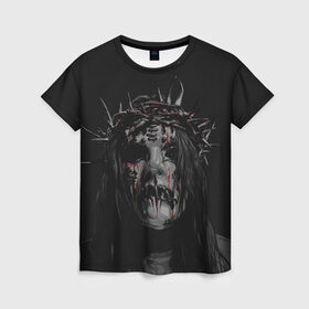 Женская футболка 3D с принтом Joey Jordison в Екатеринбурге, 100% полиэфир ( синтетическое хлопкоподобное полотно) | прямой крой, круглый вырез горловины, длина до линии бедер | alternative | metall | music | rock | slipknot | slipnot | альтернатива | металл | музыка | рок | слипкнот | слипнот
