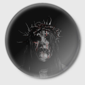 Значок с принтом Joey Jordison в Екатеринбурге,  металл | круглая форма, металлическая застежка в виде булавки | alternative | metall | music | rock | slipknot | slipnot | альтернатива | металл | музыка | рок | слипкнот | слипнот