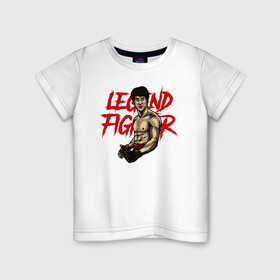 Детская футболка хлопок с принтом Легендарный боец в Екатеринбурге, 100% хлопок | круглый вырез горловины, полуприлегающий силуэт, длина до линии бедер | боец | брюс | вин чун | иллюстрация | легенда | ушу