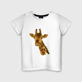 Детская футболка хлопок с принтом Жираф Жора в Екатеринбурге, 100% хлопок | круглый вырез горловины, полуприлегающий силуэт, длина до линии бедер | долгошей | друг. | жираф | зверь | магадаскар | саванна | экзотика