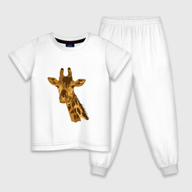 Детская пижама хлопок с принтом Жираф Жора в Екатеринбурге, 100% хлопок |  брюки и футболка прямого кроя, без карманов, на брюках мягкая резинка на поясе и по низу штанин
 | Тематика изображения на принте: долгошей | друг. | жираф | зверь | магадаскар | саванна | экзотика