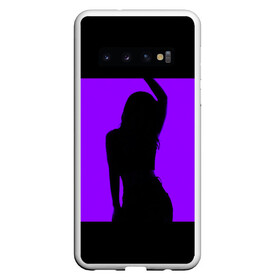 Чехол для Samsung Galaxy S10 с принтом тень танцующей девушки  в Екатеринбурге, Силикон | Область печати: задняя сторона чехла, без боковых панелей | аннотация | веселая | веселье | волнение | дискотека | женский пол | клуб | концерт | люди | музыка | музыкальный | оборудование | освещение | освещенный | праздник | развлечения | событие