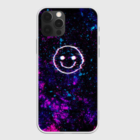 Чехол для iPhone 12 Pro Max с принтом GLITCH SMILE | ГЛИТЧ СМАЙЛ в Екатеринбурге, Силикон |  | abstraction | art | dark smile | glitch | halloween | pop art | smile | абстракция | арт | брызги | глитч | глич | краска | мода | прикольная | прикольные | смайл | смайлик | текстура | тренд | тренды | улыбка | яркие