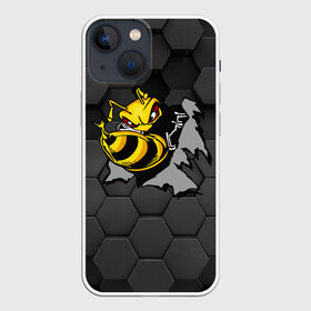 Чехол для iPhone 13 mini с принтом Оса 3D в Екатеринбурге,  |  | 3d | жало | мед | насекомое | оса | пчела
