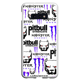 Чехол для Samsung S10E с принтом PITBULL SYNDICATE X MONSTER в Екатеринбурге, Силикон | Область печати: задняя сторона чехла, без боковых панелей | games | monster energy | pitbull syndicate | игры | питбудь синдикат | питбуль | разработчик игр | собака | энергетик. | эрик давидыч