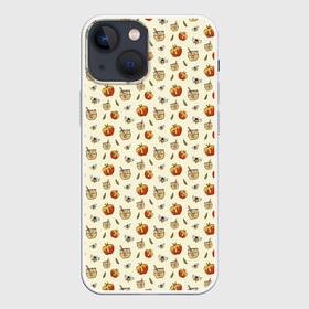 Чехол для iPhone 13 mini с принтом Яблоки и мёд в Екатеринбурге,  |  | apples | art | background | bees | drawings | honey | pattern | texture | арт | мед | паттерн | пчелы | рисунки | текстура | фон | яблоки
