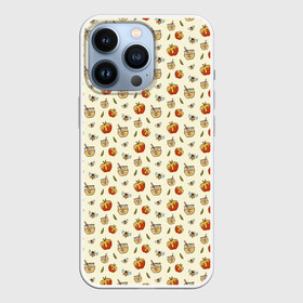 Чехол для iPhone 13 Pro с принтом Яблоки и мёд в Екатеринбурге,  |  | apples | art | background | bees | drawings | honey | pattern | texture | арт | мед | паттерн | пчелы | рисунки | текстура | фон | яблоки