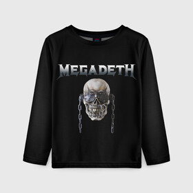 Детский лонгслив 3D с принтом Megadeth в Екатеринбурге, 100% полиэстер | длинные рукава, круглый вырез горловины, полуприлегающий силуэт
 | megadeth | rock | trash metal | мега | мегадетх | метал | рок